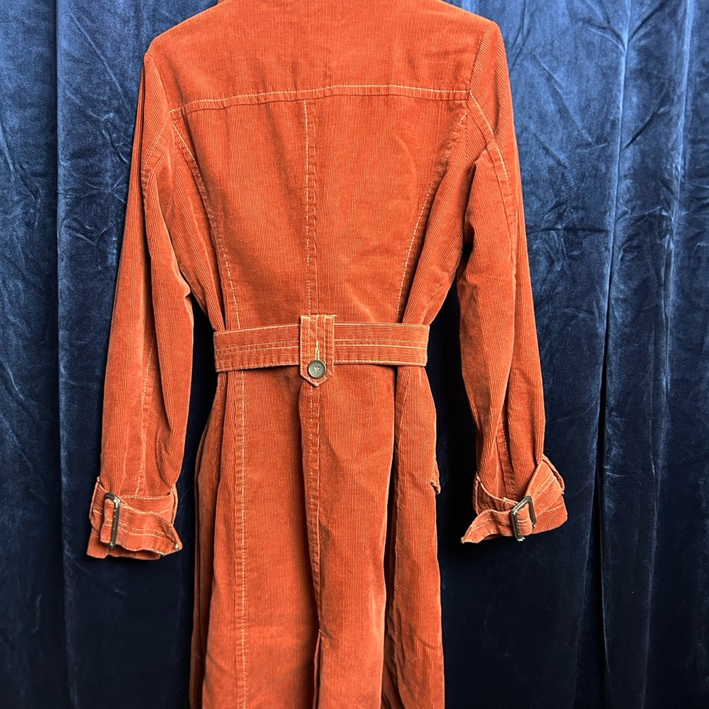 Boden Rust Corduroy Trench Coat - Picture 3 of 5